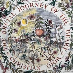 مملوكة مسبقًا Dior White The Brutal Journey Of The Heart Print Silk Square Scarf