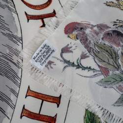 مملوكة مسبقًا Dior White The Brutal Journey Of The Heart Print Silk Square Scarf
