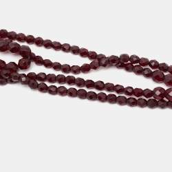 Pre Owned Dior Vintage Garnet Beaded Tassel Pendant Multi Strand Necklace