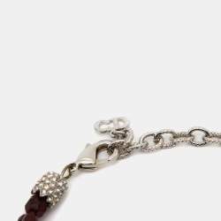 Pre Owned Dior Vintage Garnet Beaded Tassel Pendant Multi Strand Necklace