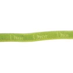Pre Owned Dior Lime Green Crystal Logo Velcro Choker Necklace 
