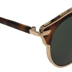 Pre Owned Dior Havana & Gold Tone / Green 06JQT DiorSoReal Aviator Sunglasses