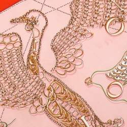 مملوكة مسبقًا Dior Pink & Orange Bird Logo Charm Silk Square Scarf