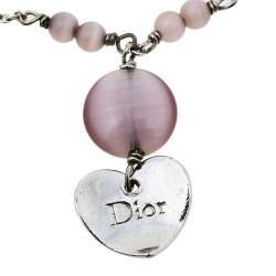 مملوكة مسبقًا سوار ديور معدن فضي اللون دلاية قلب خرز
