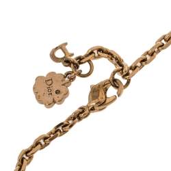 مملوكة مسبقًا قلادة ديور دلاية مرصعة جواهر كريستال و معددن ذهبي اللون