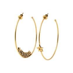 Pre Owned Dior J'Adior Antique Gold Finish Hoop Earrings