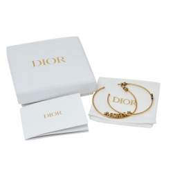 Pre Owned Dior J'Adior Antique Gold Finish Hoop Earrings