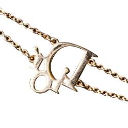 Pre Owned سوار ديور أوبليك بدلاية كريستال وسلسلة مزدوجة