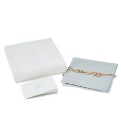 Dior Interlocking Heart Crystal Gold Tone Bracelet