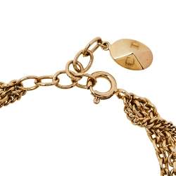 Pre Owned سوار ديور كريستال دلايات قلوب بوب ذهبي اللون 