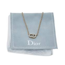 Pre Owned Dior Gold Tone Crystal Clair D Lune Necklace