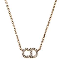 Pre Owned Dior Gold Tone Crystal Clair D Lune Necklace