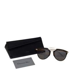 مملوكة مسبقًا Dior Gold Tone/Black DiorReflected Aviator Sunglasses