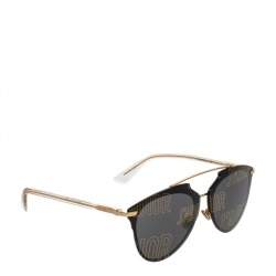مملوكة مسبقًا Dior Gold Tone/Black DiorReflected Aviator Sunglasses