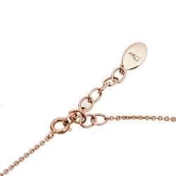 Pre Owned قلادة ديور ستاشون معدن ذو لون ذهبي وردي وكريستال ولؤلؤ صناعي كاناج 