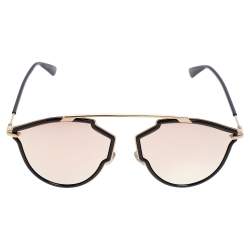 مملوكة مسبقًا Dior Gold Tone/Black DiorSoRealRise Mirrored Sunglasses