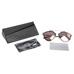 مملوكة مسبقًا Dior Gold Tone/Black DiorSoRealRise Mirrored Sunglasses