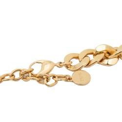 Pre Owned Dior Gold Tone Danseuse Étoile CD Choker Necklace