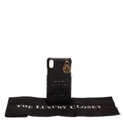 Pre Owned Dior Black Cannage Leather Lady Dior iPhone X Case