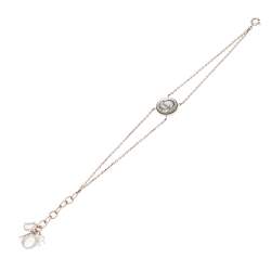 مملوكة مسبقًا Dior Silver Tone Metallic CD Inlay Charm Bracelet 