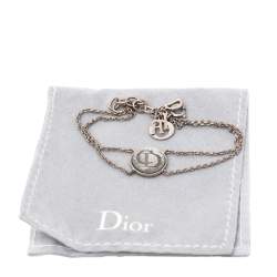 مملوكة مسبقًا Dior Silver Tone Metallic CD Inlay Charm Bracelet 