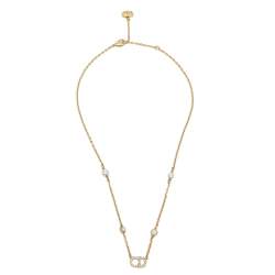 Pre Owned Dior Gold Tone Faux Pearls & Crystals Clair D Lune Necklace