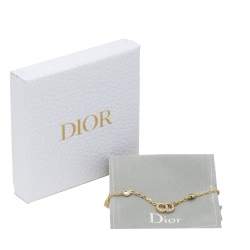 Pre Owned Dior Gold Tone Faux Pearls & Crystals Clair D Lune Necklace