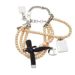 Dior Couture Faux Pearl Multi Strand Bracelet 