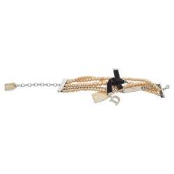 Dior Couture Faux Pearl Multi Strand Bracelet 
