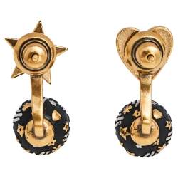 مملوكة مسبقًا Dior Aged Gold Tone Heart & Star Drop Earrings