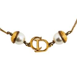 Dior Mise En Dior Faux Pearl Gold Tone Bracelet