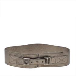 Pre Owned Dior Metallic Leather Waist Belt 80 CM