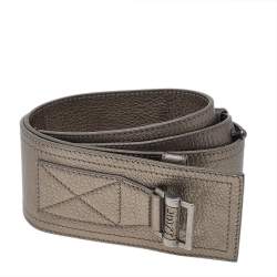 Pre Owned Dior Metallic Leather Waist Belt 80 CM