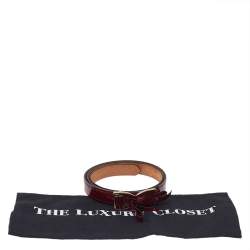 Pre Owned Dior Red Patent Leather Bow Belt 85cm