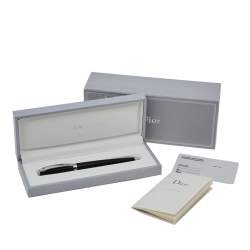 Dior Black Lacquer Silver Tone Ballpoint Pen