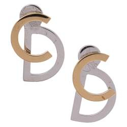 Dior Your Dior Two Tone Logo Stud Earrings 