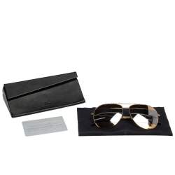 Pre Owned Dior Gold/Grey Acetate DiorSplit1 Mirror Aviator Sunglasses