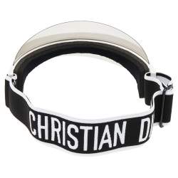 Pre Owned Dior White/Grey Logo Elastic Sun Visor