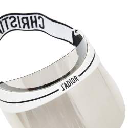 Pre Owned Dior White/Grey Logo Elastic Sun Visor