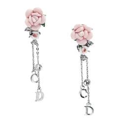 Pre Owned أقراط ديور كريستال مزخرف بمشبك