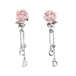 Pre Owned أقراط ديور كريستال مزخرف بمشبك