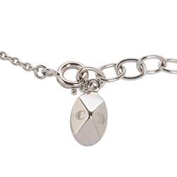 مملوكة مسبقًا Dior Silver Tone Crystal CD Pendant Necklace