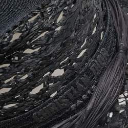 Pre Owned Dior Dark Grey Woven Jardin Raffia Hat