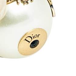 مملوكة مسبقًا Dior Mise En Dior Tribal Bee Faux Pearl & Crystal Asymmetric Stud Earrings