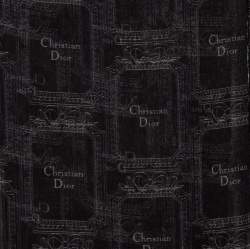 مملوكة مسبقًا وشاح ديور حرير طباعة إطار شعار أسود