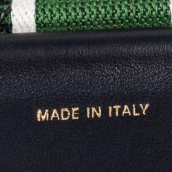 Pre Owned Dior Green/Black Logo Embroidered Canvas Book Shoulder Strap