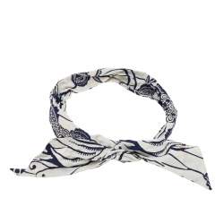 Pre Owned Christian Dior Navy Blue Toile De Jouy Printed Wired Headband