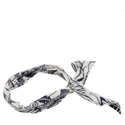 Pre Owned Christian Dior Navy Blue Toile De Jouy Printed Wired Headband