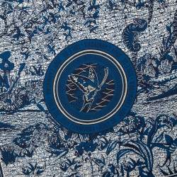 مملوكة مسبقًا وشاح ديور تويل حرير كارنيفورا شمع أزرق كحلي مربع 