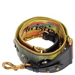 Dior Multicolor Studded Canvas and Leather Bohemian Inspired Shoulder Strap